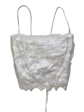 Vintage A Fortiori Satin Lace White Corset Camisole Top